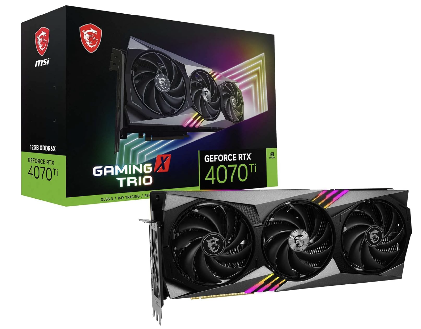 GAMING GEFORCE RTX 4070 TI 12GB GDRR6X 192-BIT HDMI/DP NVLINK TORX FAN 4.0 ADA LOVELACE ARCHITECTURE GRAPHICS CARD (RTX 4070 TI GAMING X TRIO 12G)
